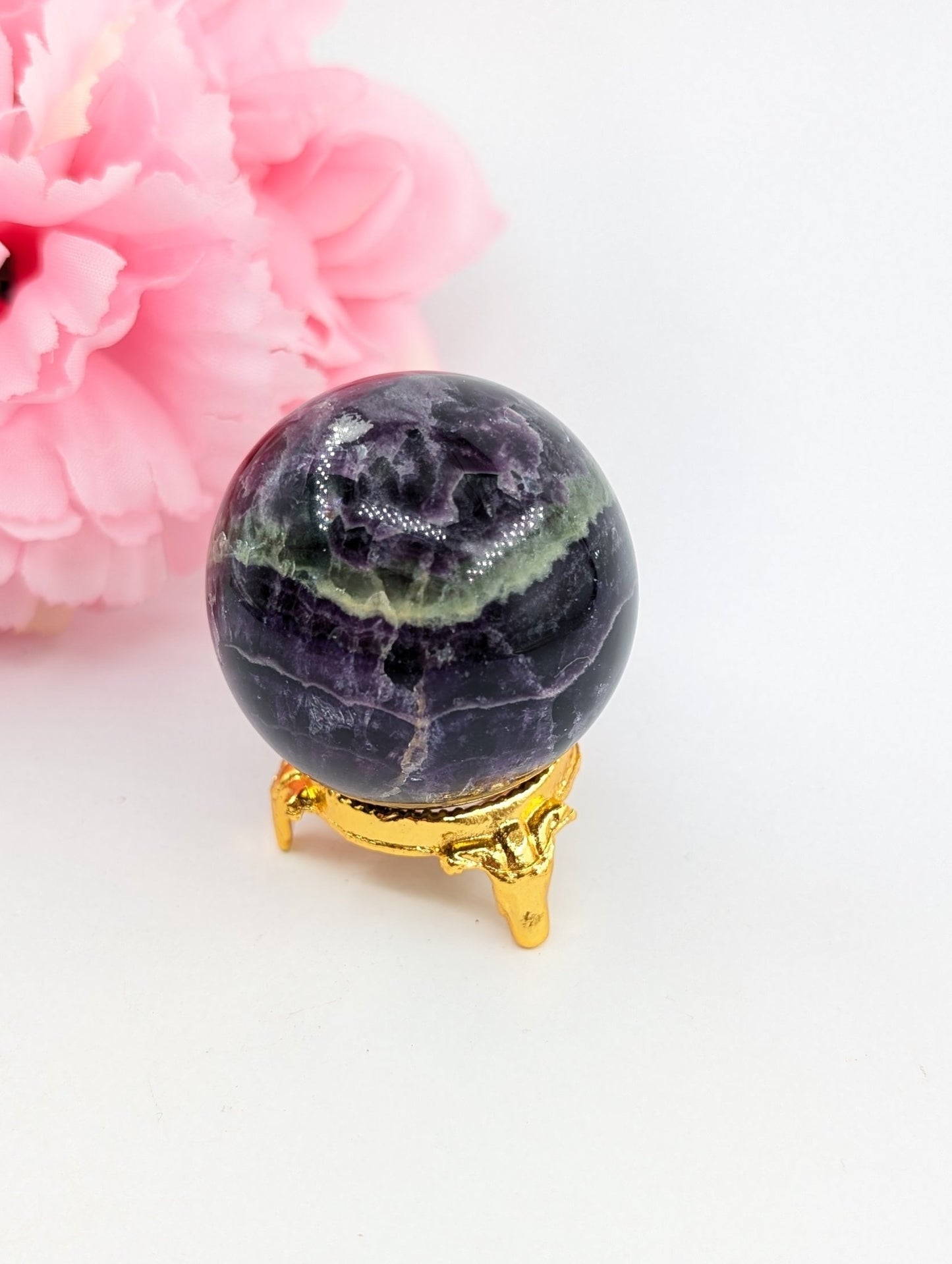 Rainbow Fluorite Sphere - 177g, 48mm - Positive Faith Hope Love