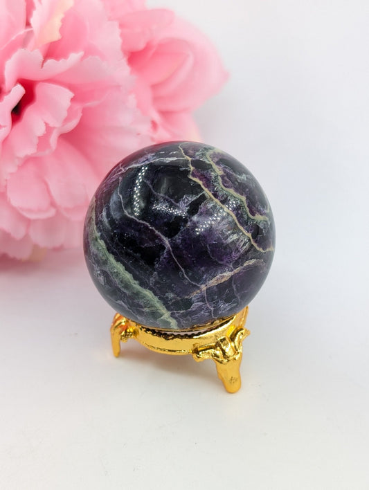 Rainbow Fluorite Sphere - 177g, 48mm - Positive Faith Hope Love