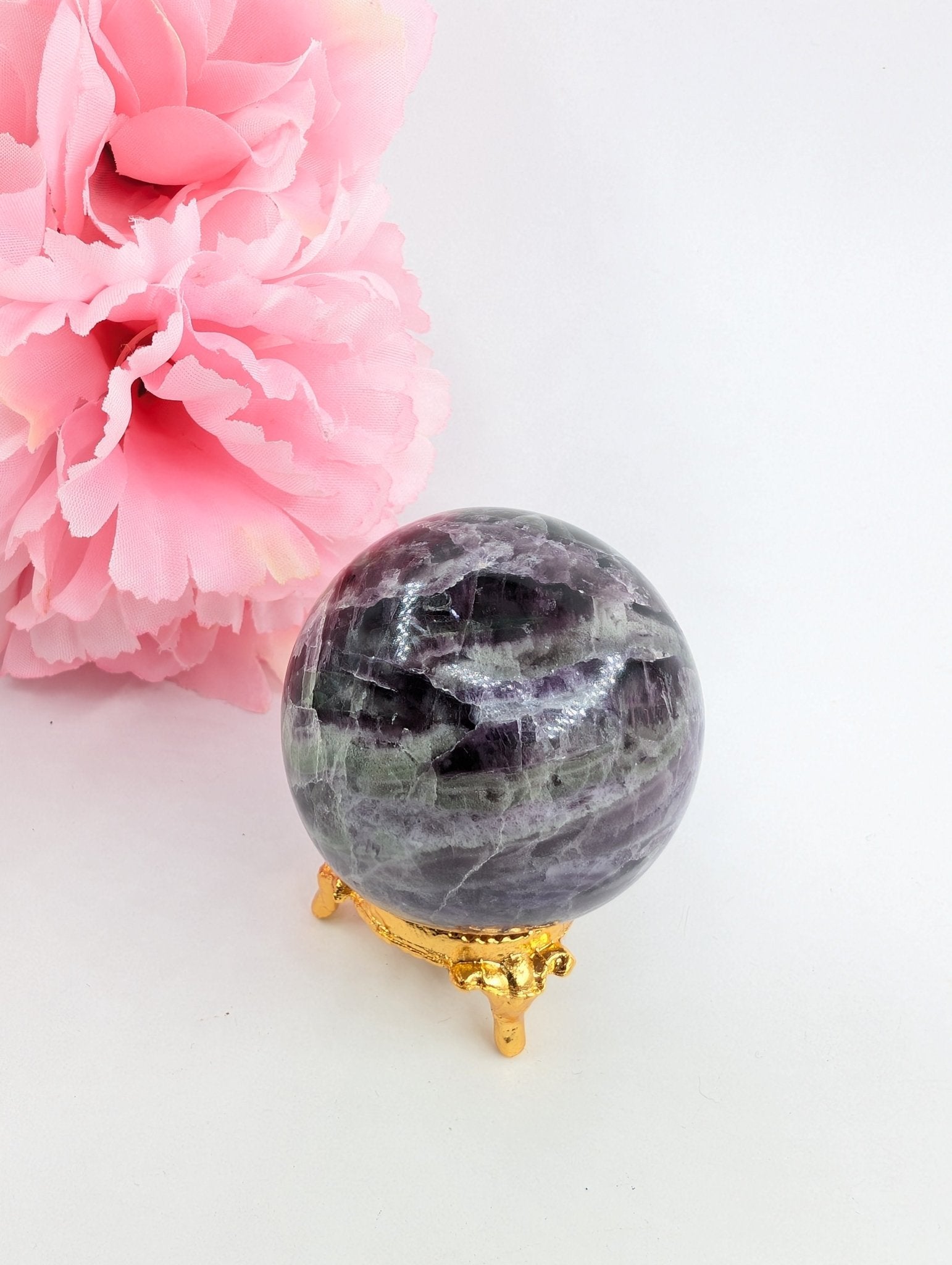 Rainbow Fluorite Sphere - 234g, 53mm - Positive Faith Hope Love