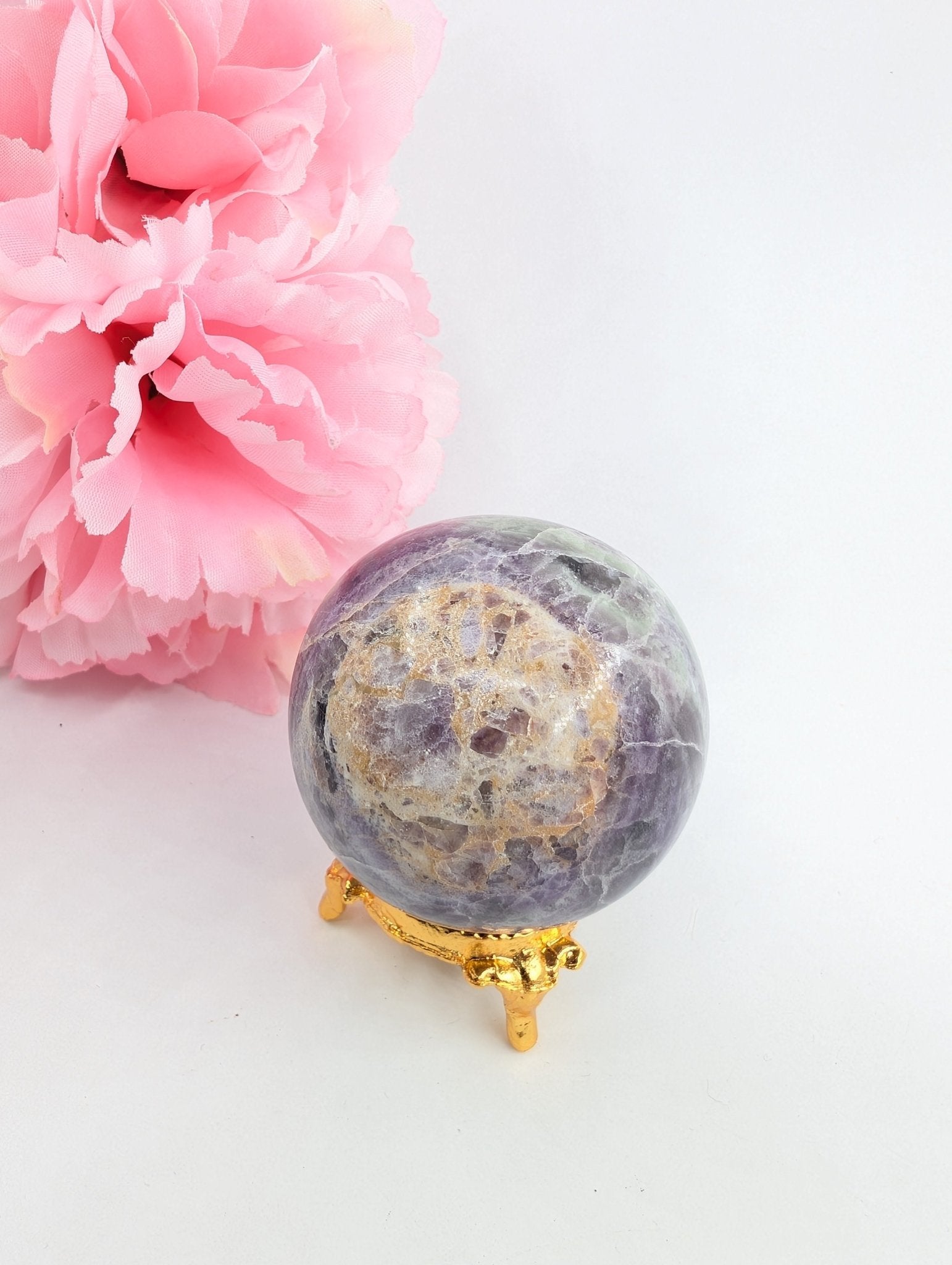 Rainbow Fluorite Sphere - 234g, 53mm - Positive Faith Hope Love