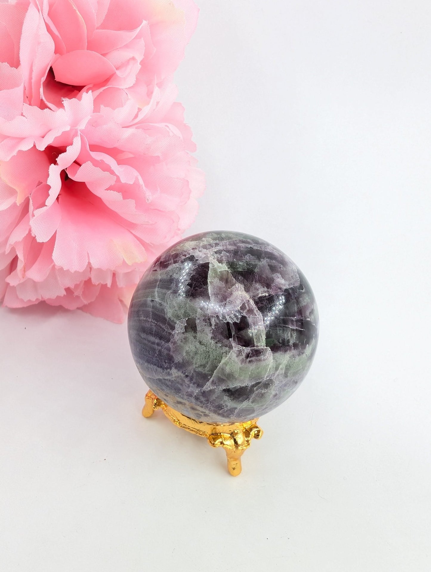 Rainbow Fluorite Sphere - 234g, 53mm - Positive Faith Hope Love