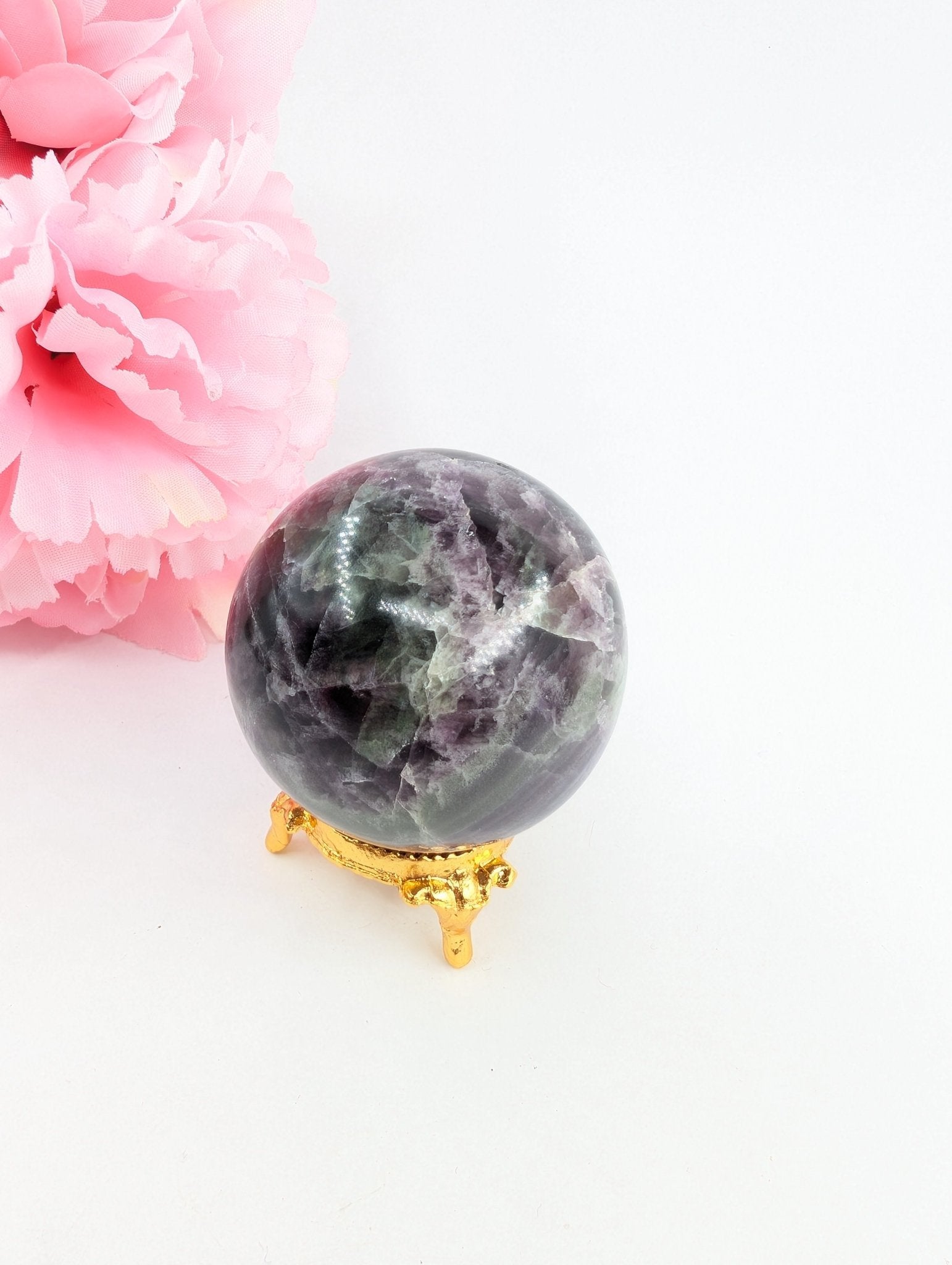 Rainbow Fluorite Sphere - 234g, 53mm - Positive Faith Hope Love