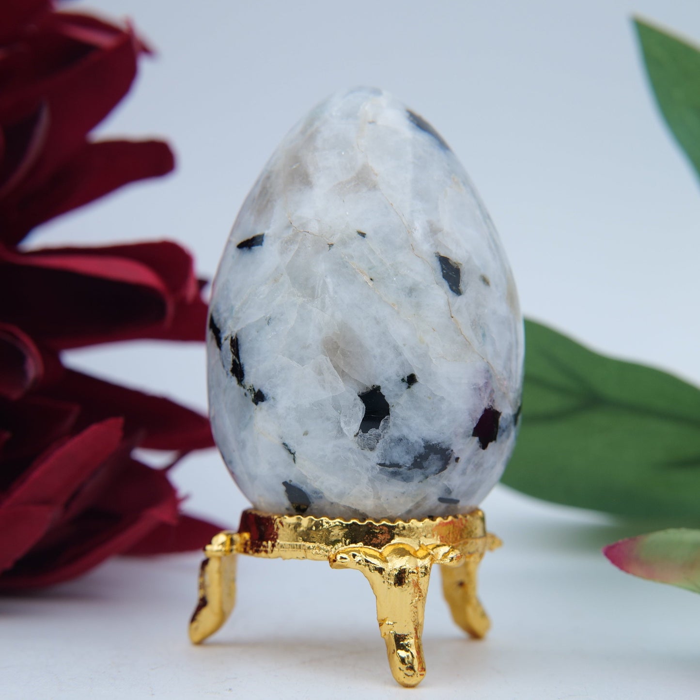 Rainbow Moonstone Egg — 137 g (65 mm) - Positive Faith Hope Love