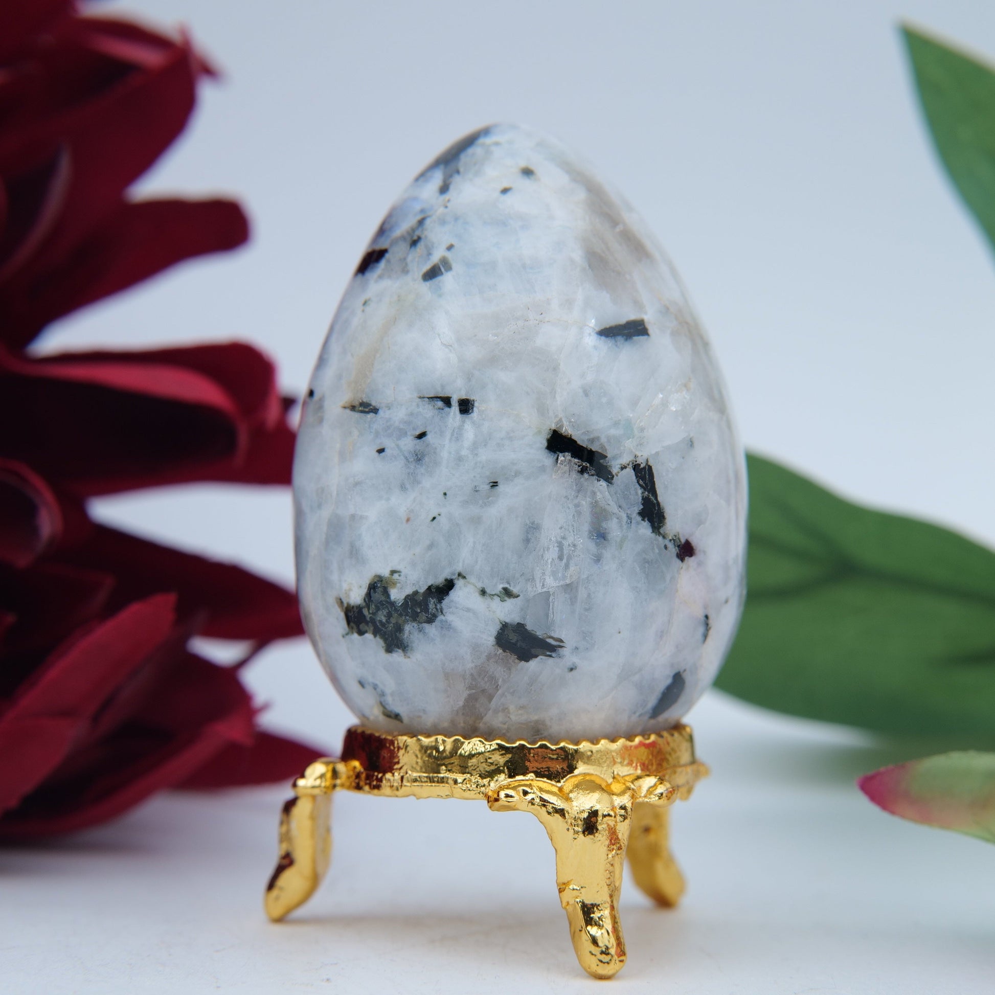 Rainbow Moonstone Egg — 137 g (65 mm) - Positive Faith Hope Love