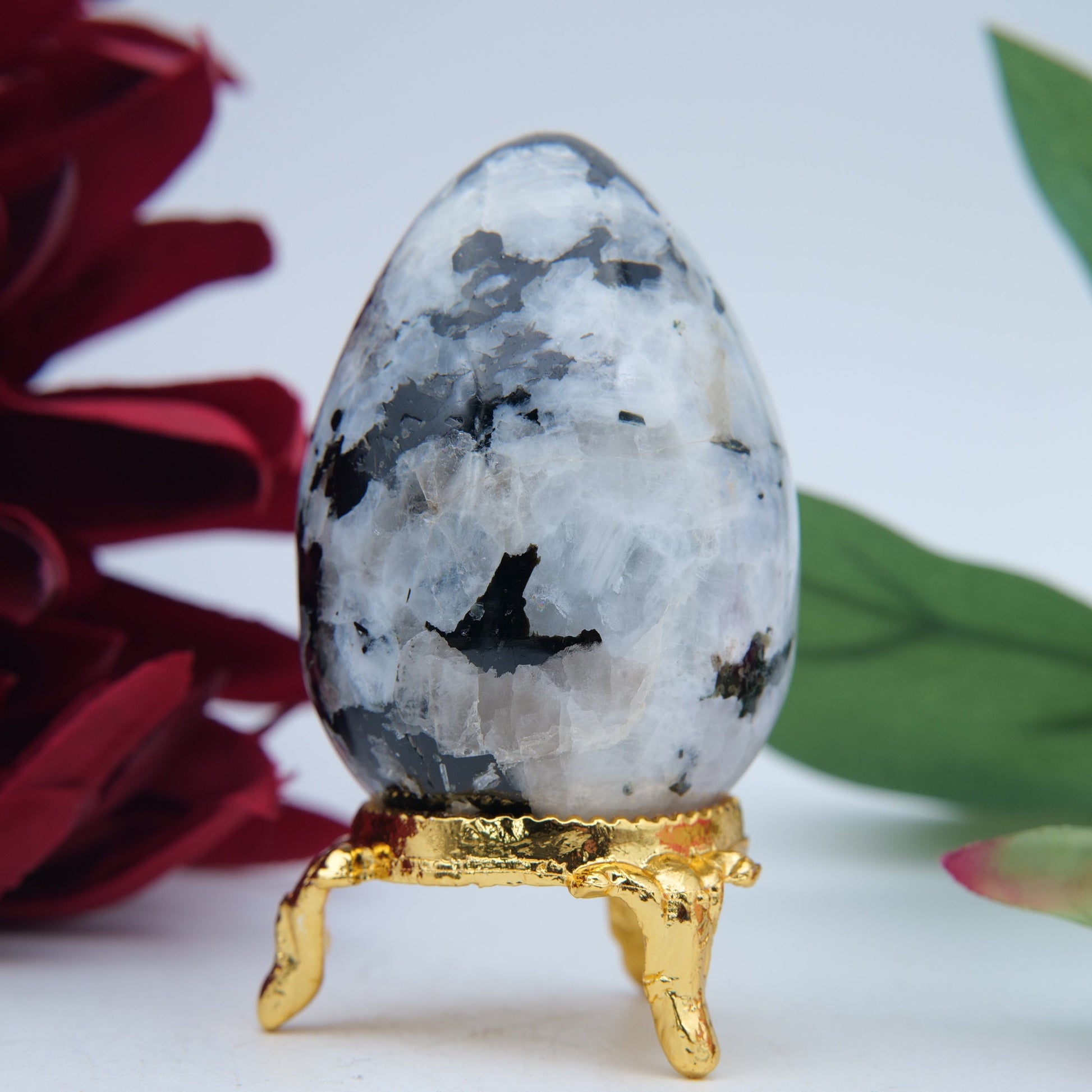 Rainbow Moonstone Egg — 137 g (65 mm) - Positive Faith Hope Love