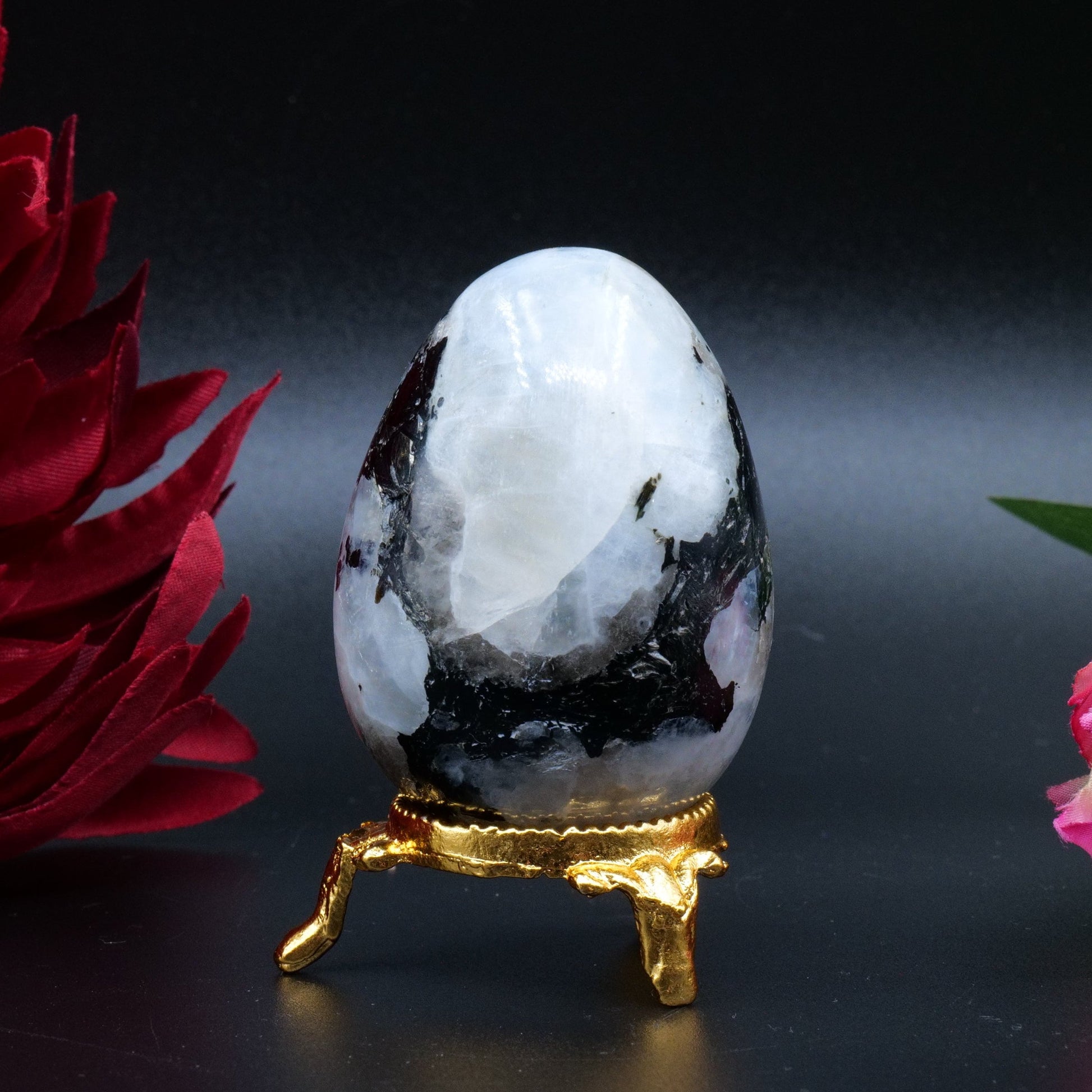 Rainbow Moonstone Egg — 140g (57×41mm) - Positive Faith Hope Love