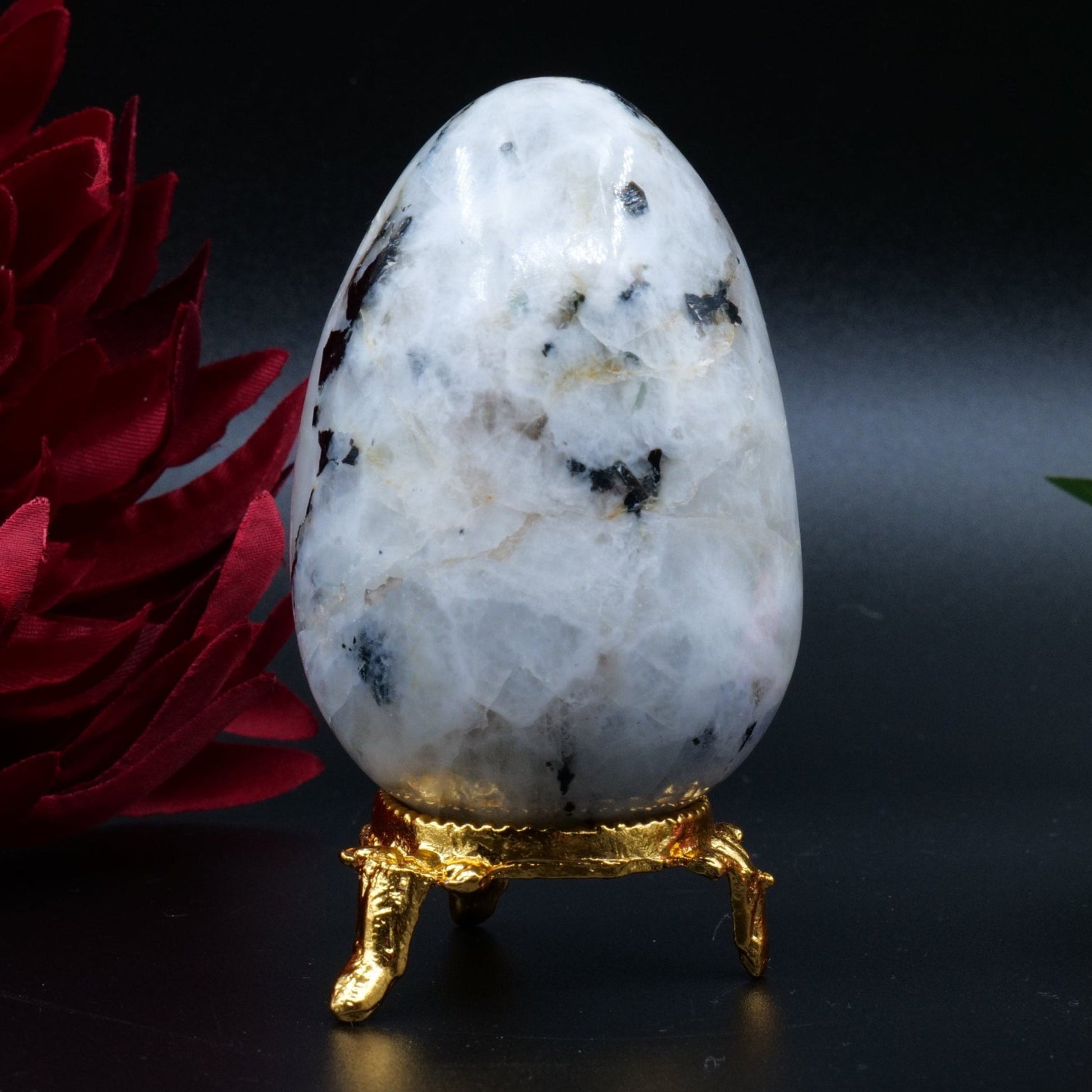 Rainbow Moonstone Egg — 218 g (70×50 mm) - Positive Faith Hope Love