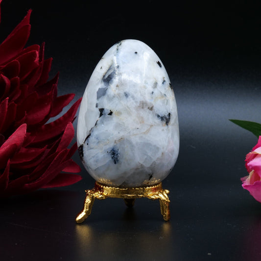 Rainbow Moonstone Egg — 218 g (70×50 mm) - Positive Faith Hope Love
