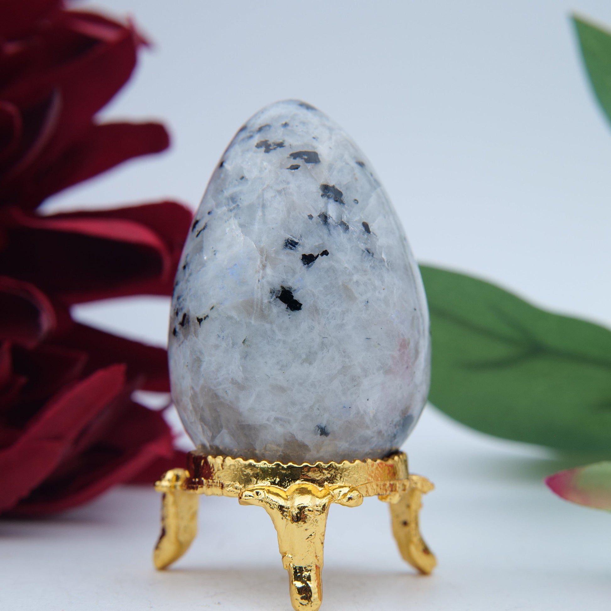 Rainbow Moonstone Egg 60mm - Positive Faith Hope Love