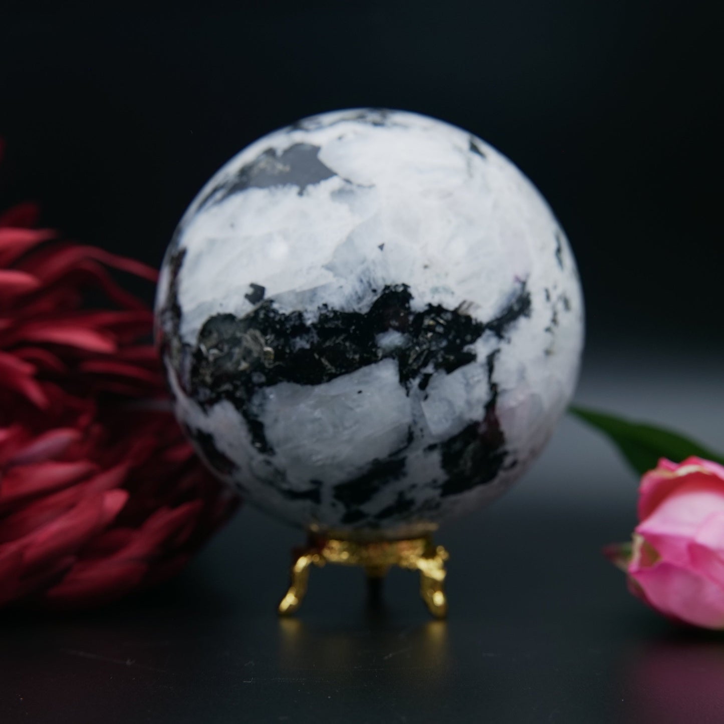 Rainbow Moonstone Sphere 1621g - Positive Faith Hope Love