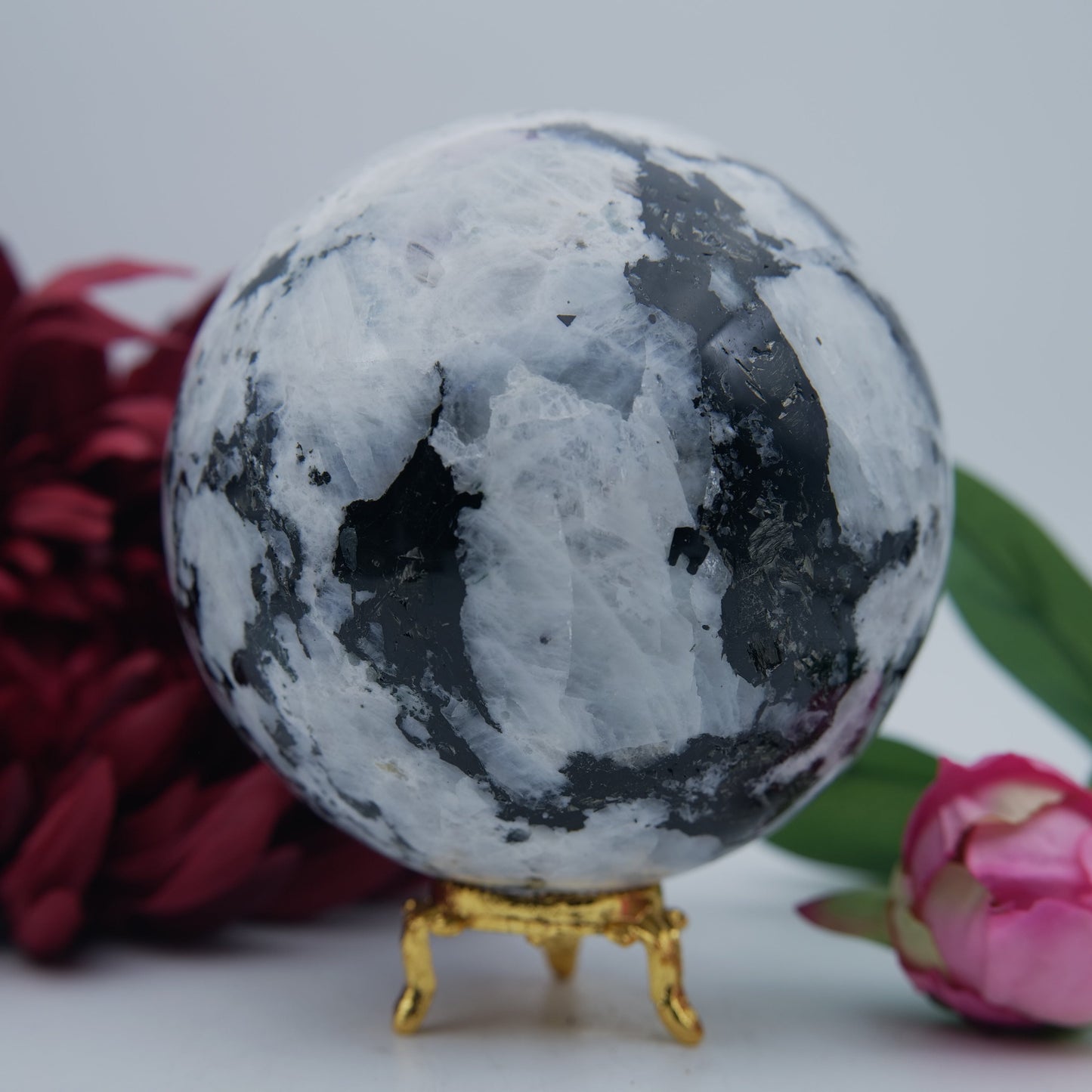 Rainbow Moonstone Sphere 1621g - Positive Faith Hope Love