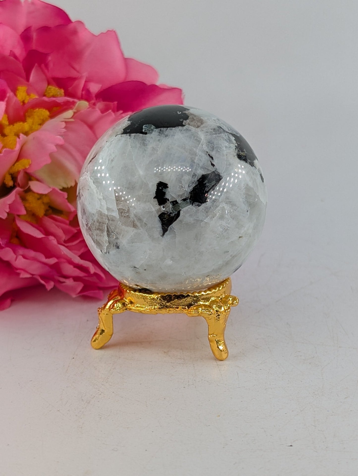 Rainbow Moonstone Sphere 200g 52mm - Positive Faith Hope Love