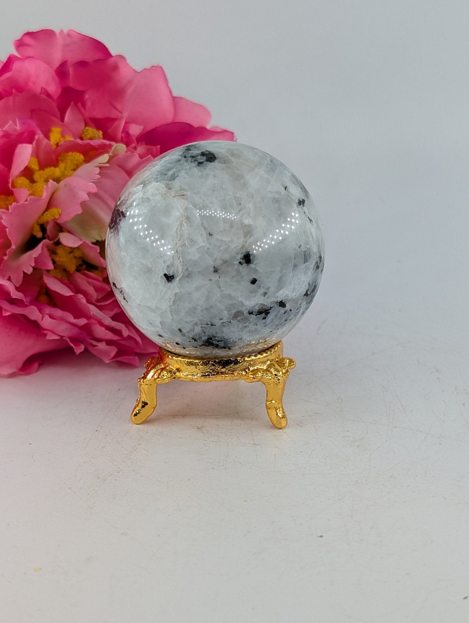 Rainbow Moonstone Sphere 220g 54mm - Positive Faith Hope Love