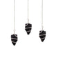 Natural Raw Gemstone Pendulum - Black Agate featuring banded patterns and glossy finish - Positive Faith Hope Love
