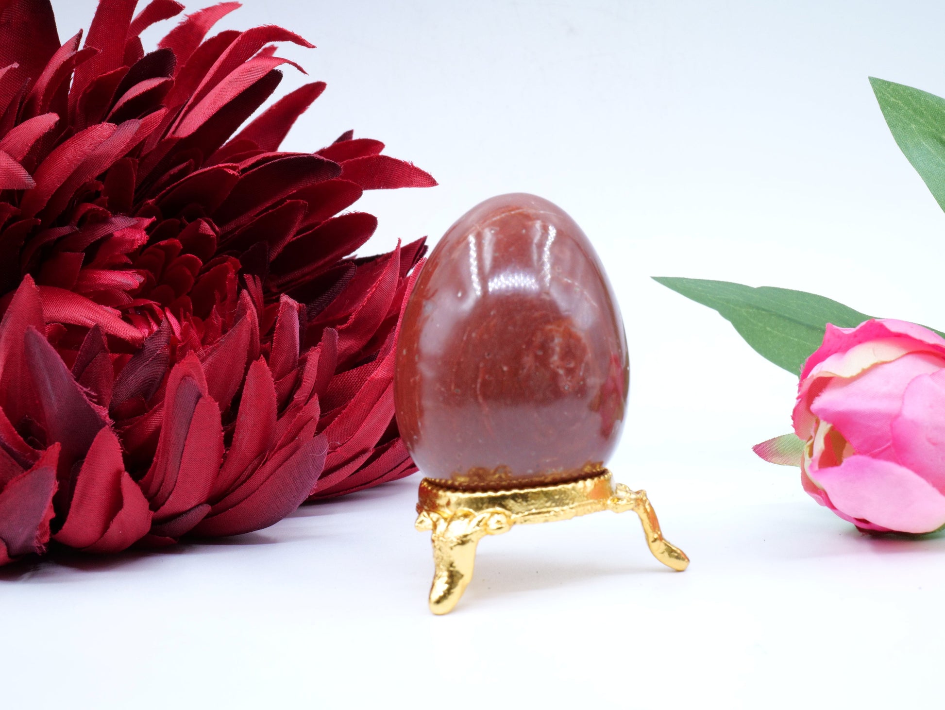 Red Jasper Egg — 104 g (50×40 mm) - Positive Faith Hope Love