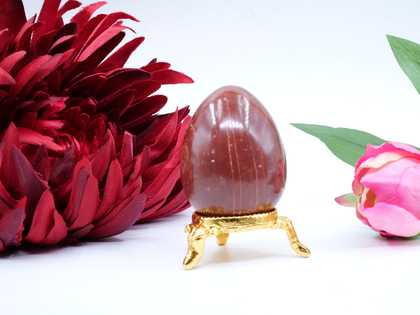 Red Jasper Egg — 104 g (50×40 mm) - Positive Faith Hope Love