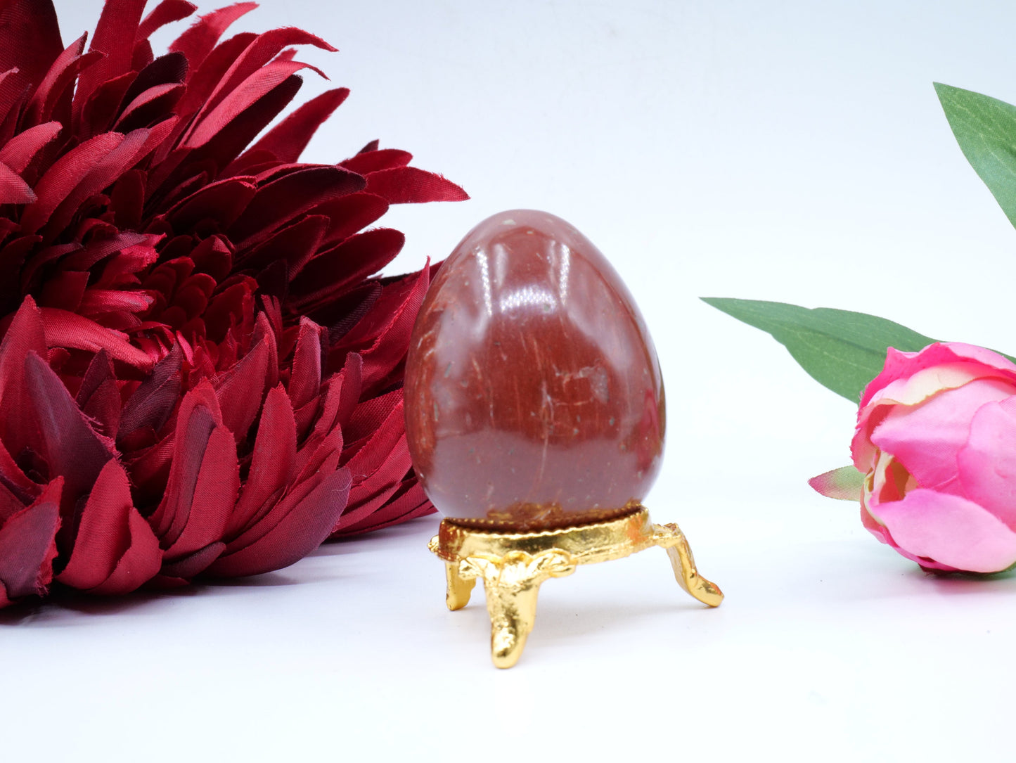 Red Jasper Egg — 104 g (50×40 mm) - Positive Faith Hope Love