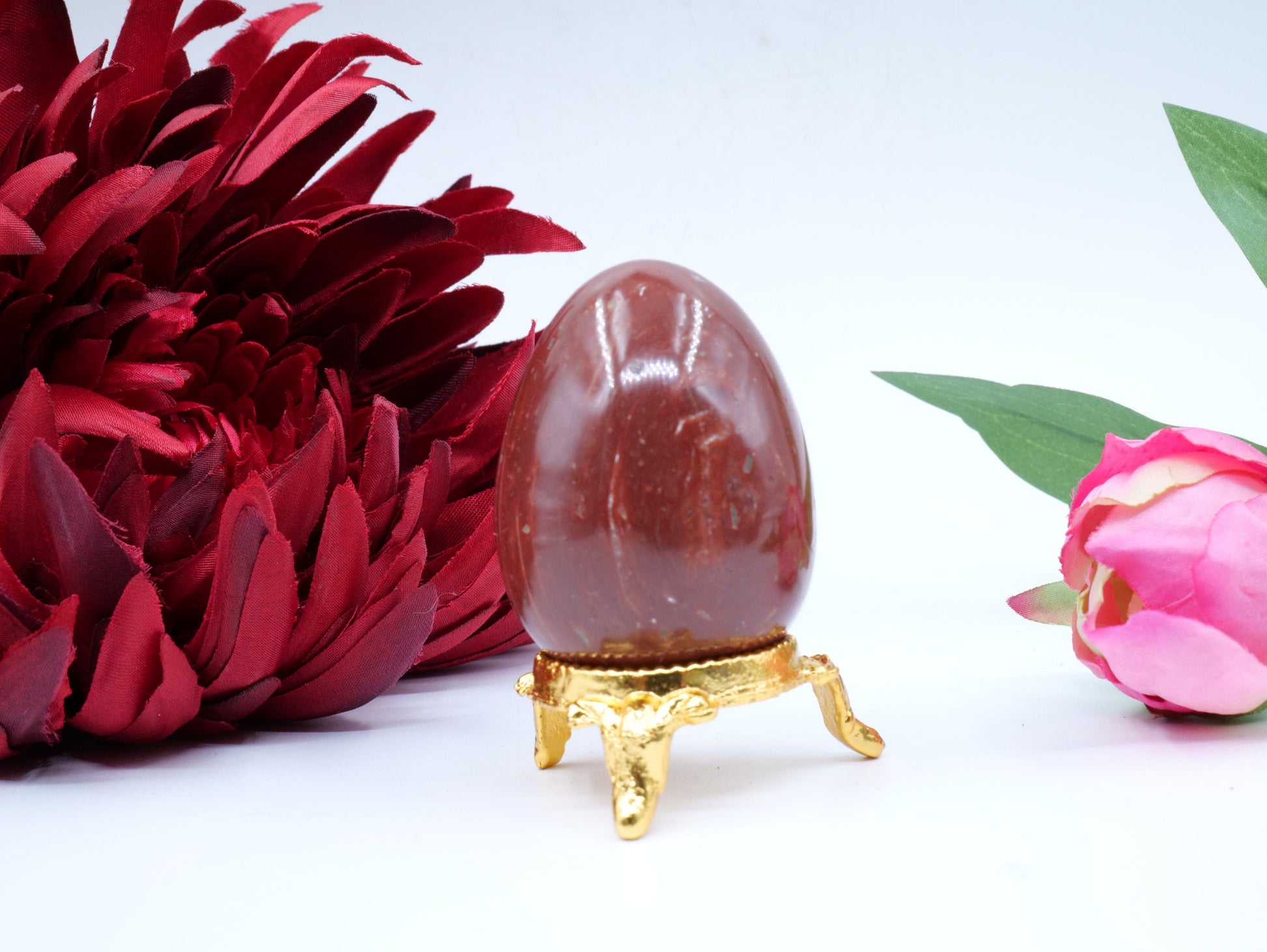 Red Jasper Egg — 104 g (50×40 mm) - Positive Faith Hope Love