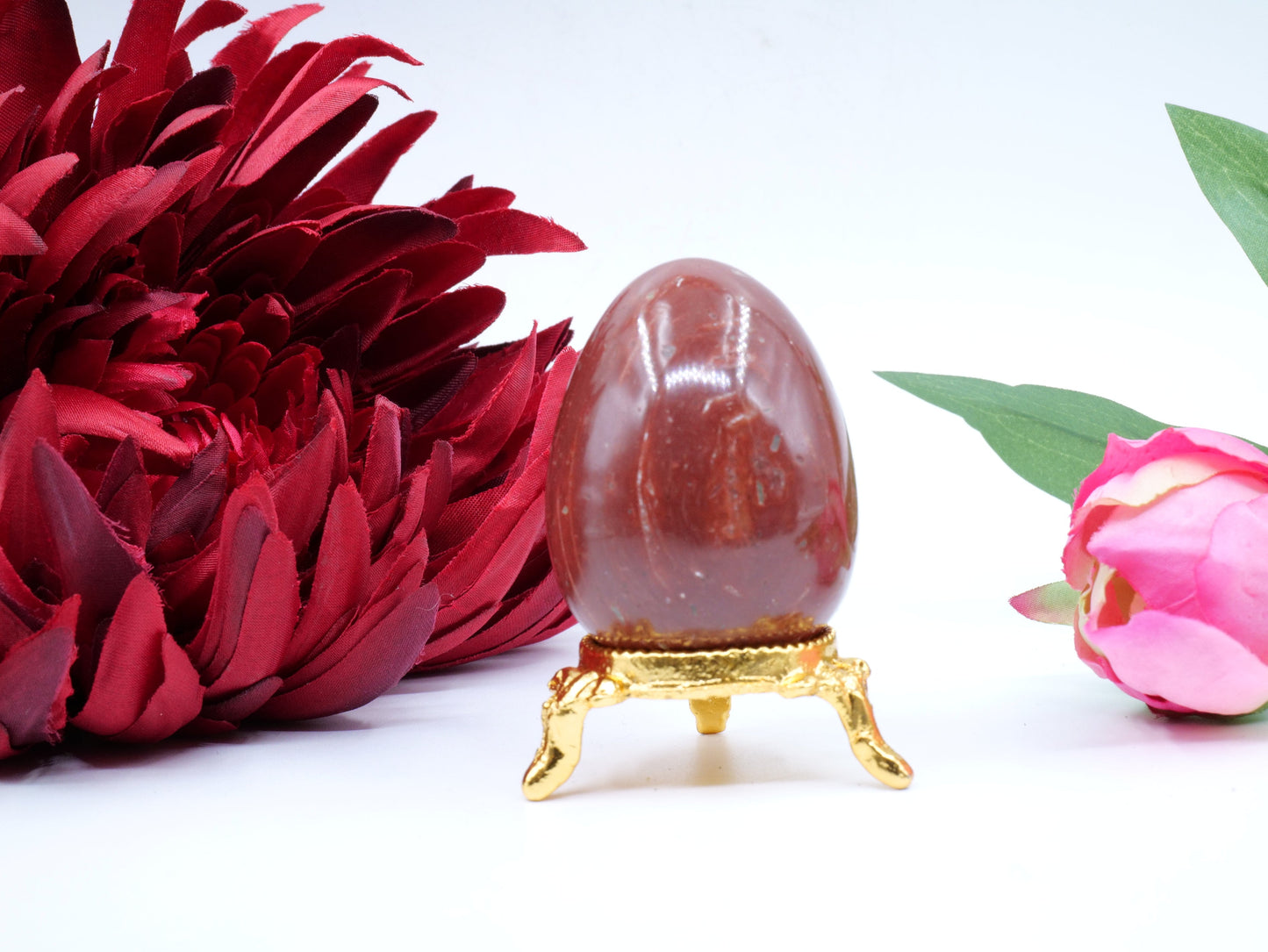 Red Jasper Egg — 104 g (50×40 mm) - Positive Faith Hope Love