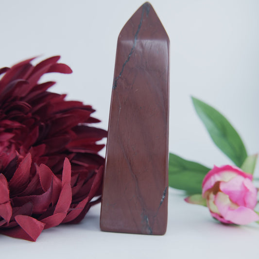 Red Jasper Tower — 471 g - Positive Faith Hope Love