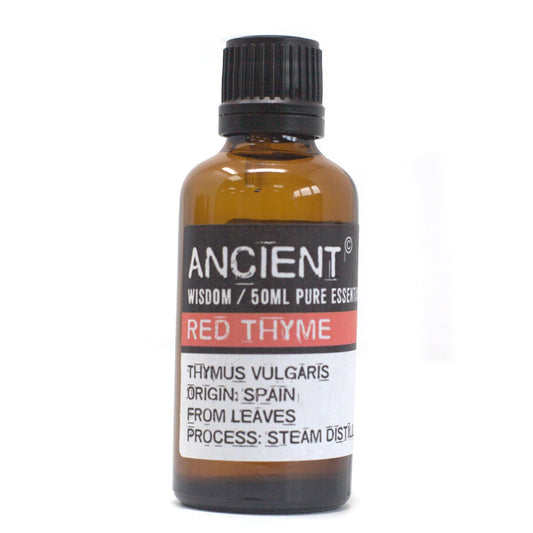 Polished Red Thyme Essential Oil 50ml featuring natural patterning and unique variations - Positive Faith Hope Love