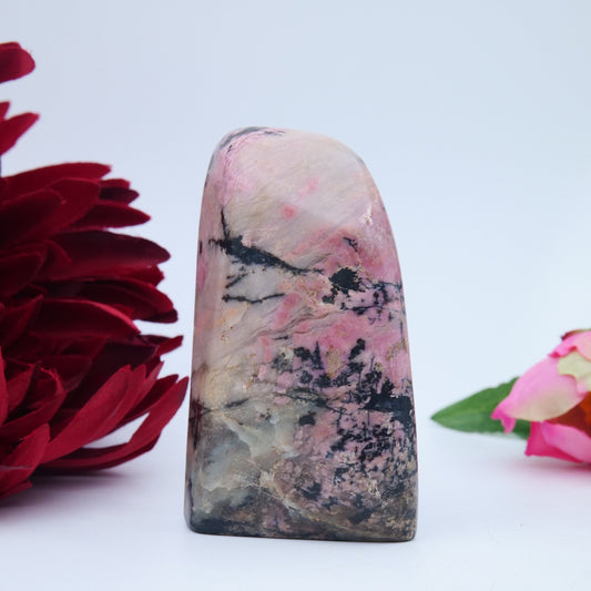 Rhodonite Freeform — Pakistan, 266 g (81 mm) - Positive Faith Hope Love