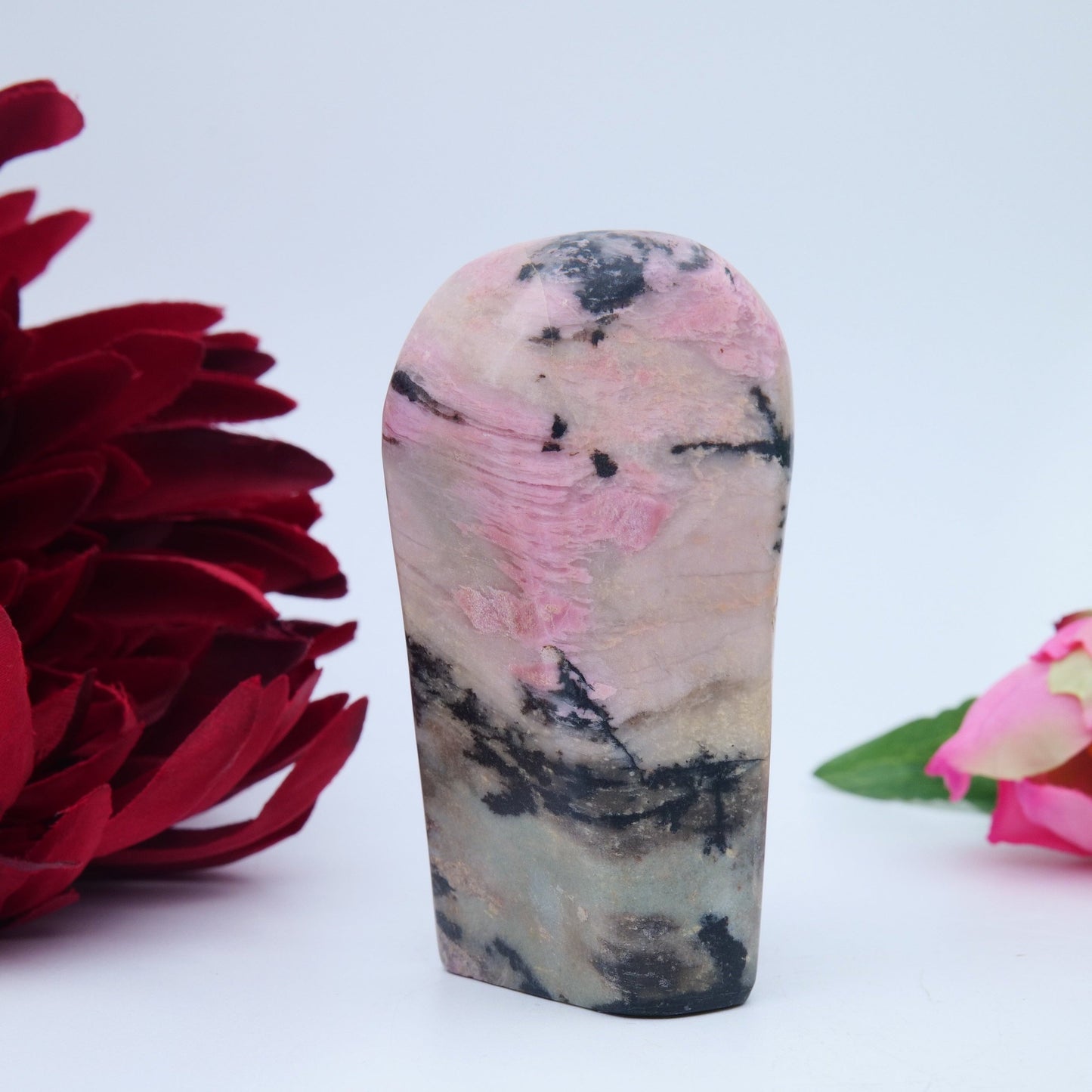 Rhodonite Freeform — Pakistan, 266 g (81 mm) - Positive Faith Hope Love