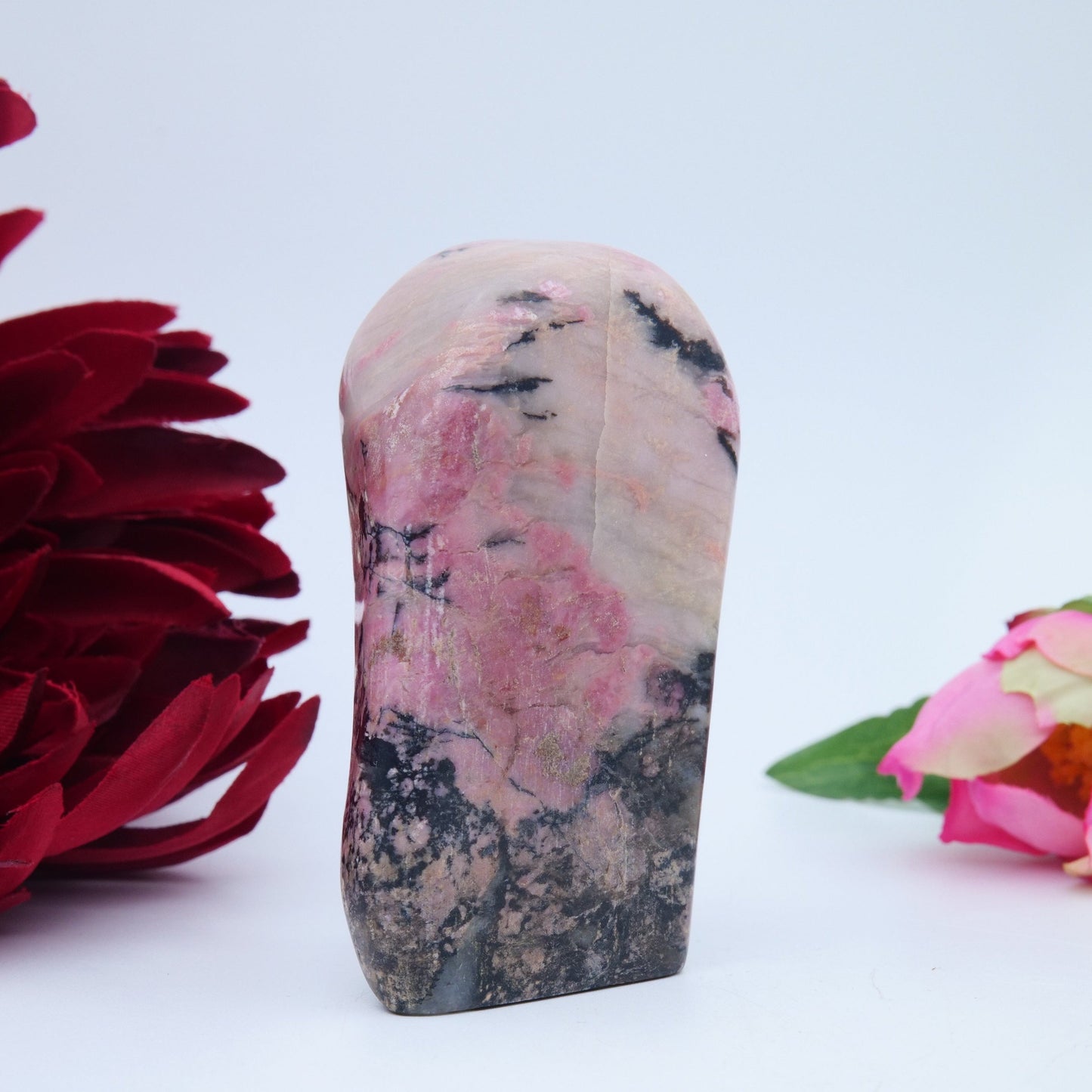Rhodonite Freeform — Pakistan, 266 g (81 mm) - Positive Faith Hope Love