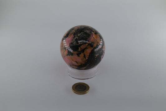 Rhodonite Sphere 469 grams - Positive Faith Hope Love