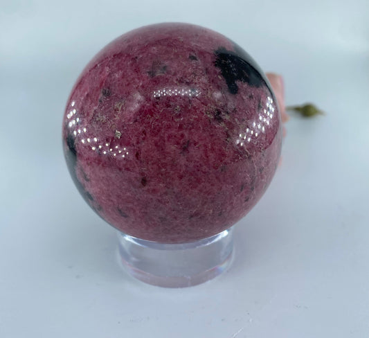 Rhodonite Sphere 712 grams - Positive Faith Hope Love