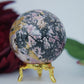 Polished Rhodonite Sphere Pakistan 440G 62Mm featuring pink tone with black veining - Positive Faith Hope Love
