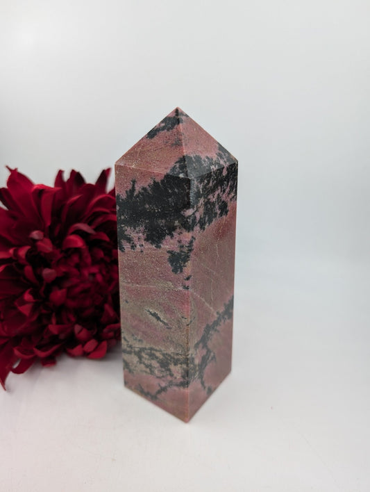 Rhodonite Tower 1126g - Positive Faith Hope Love