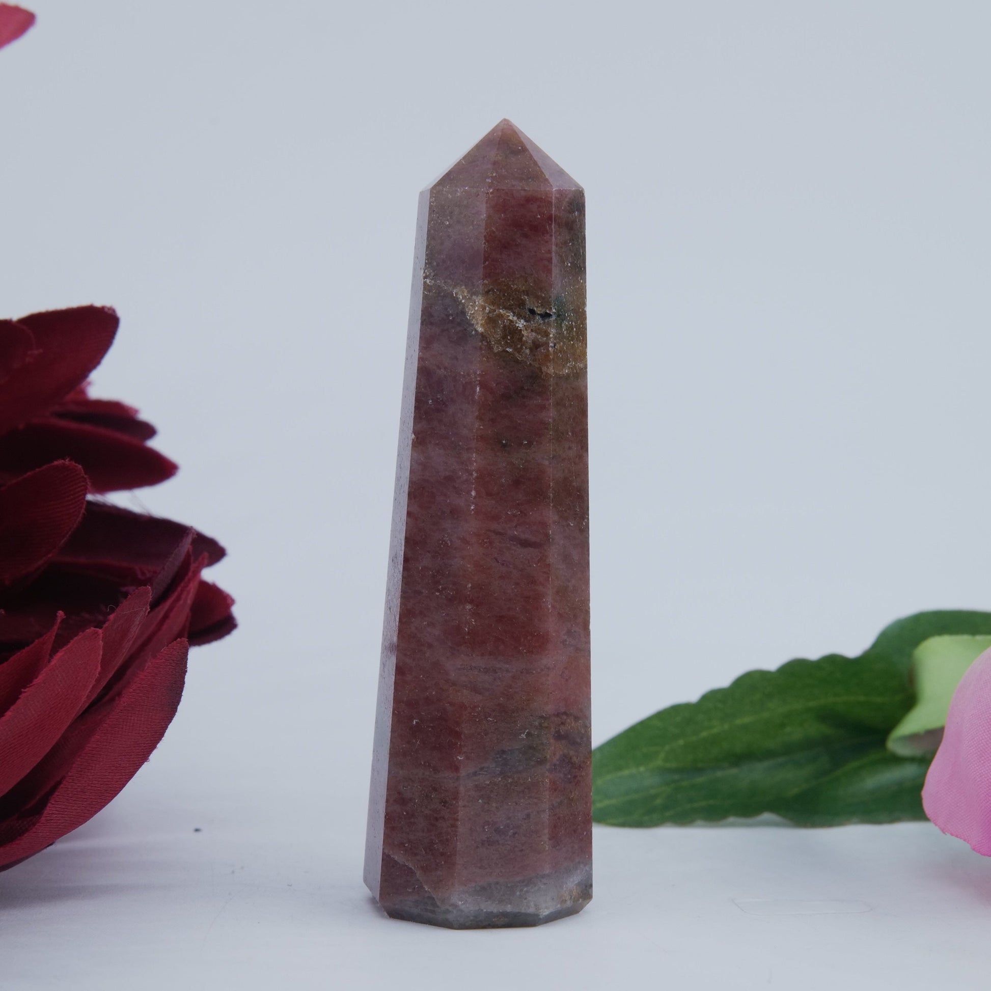 Rhodonite Tower — 65 g (75 mm) - Positive Faith Hope Love
