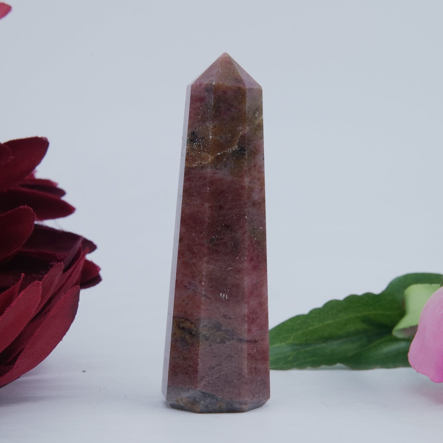 Rhodonite Tower — 65 g (75 mm) - Positive Faith Hope Love