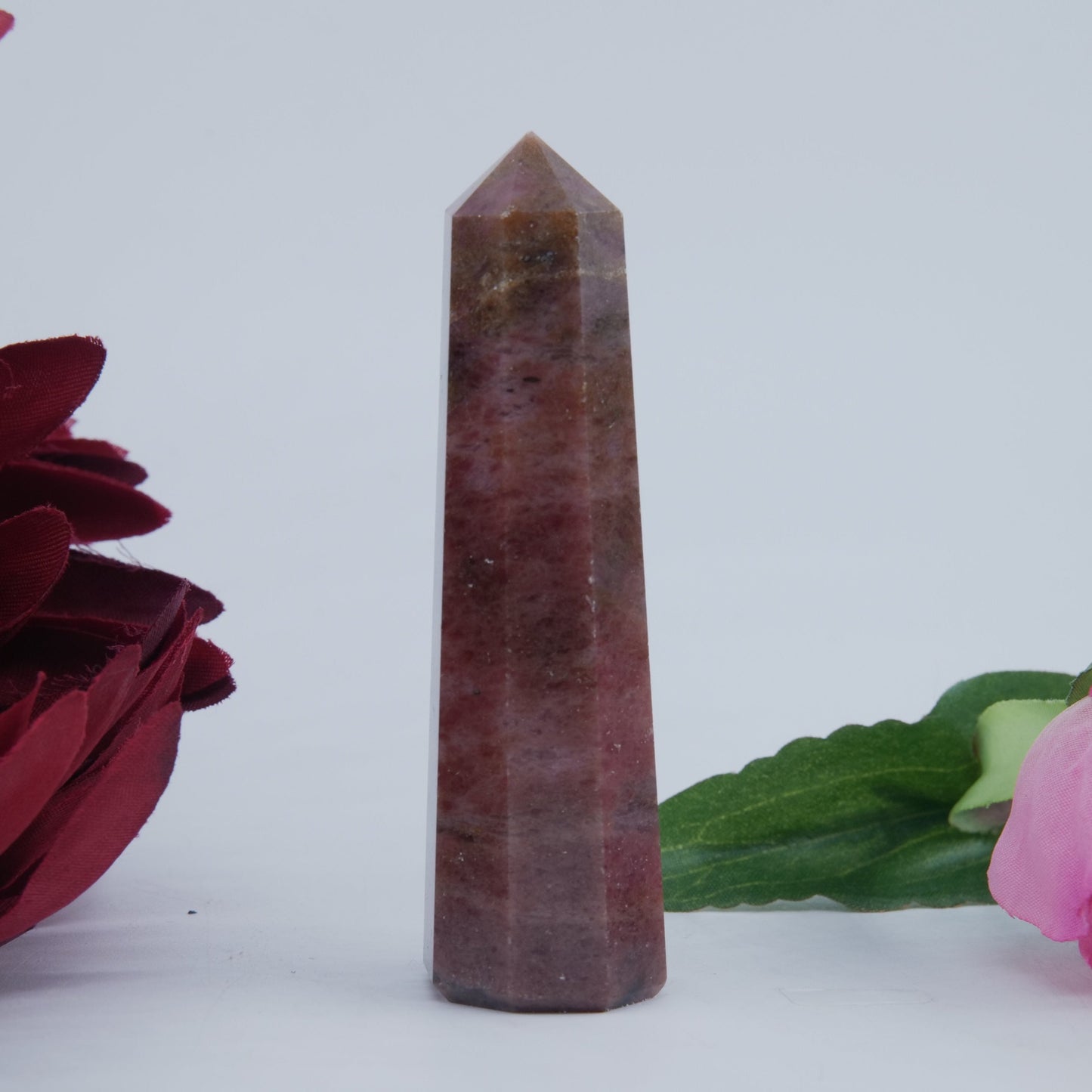 Rhodonite Tower — 65 g (75 mm) - Positive Faith Hope Love