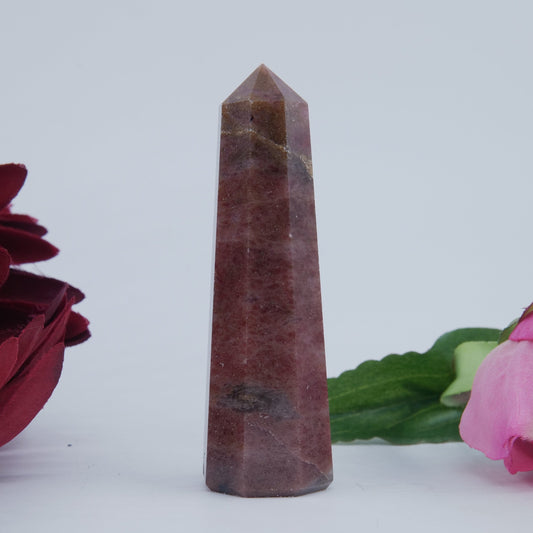 Rhodonite Tower — 65 g (75 mm) - Positive Faith Hope Love