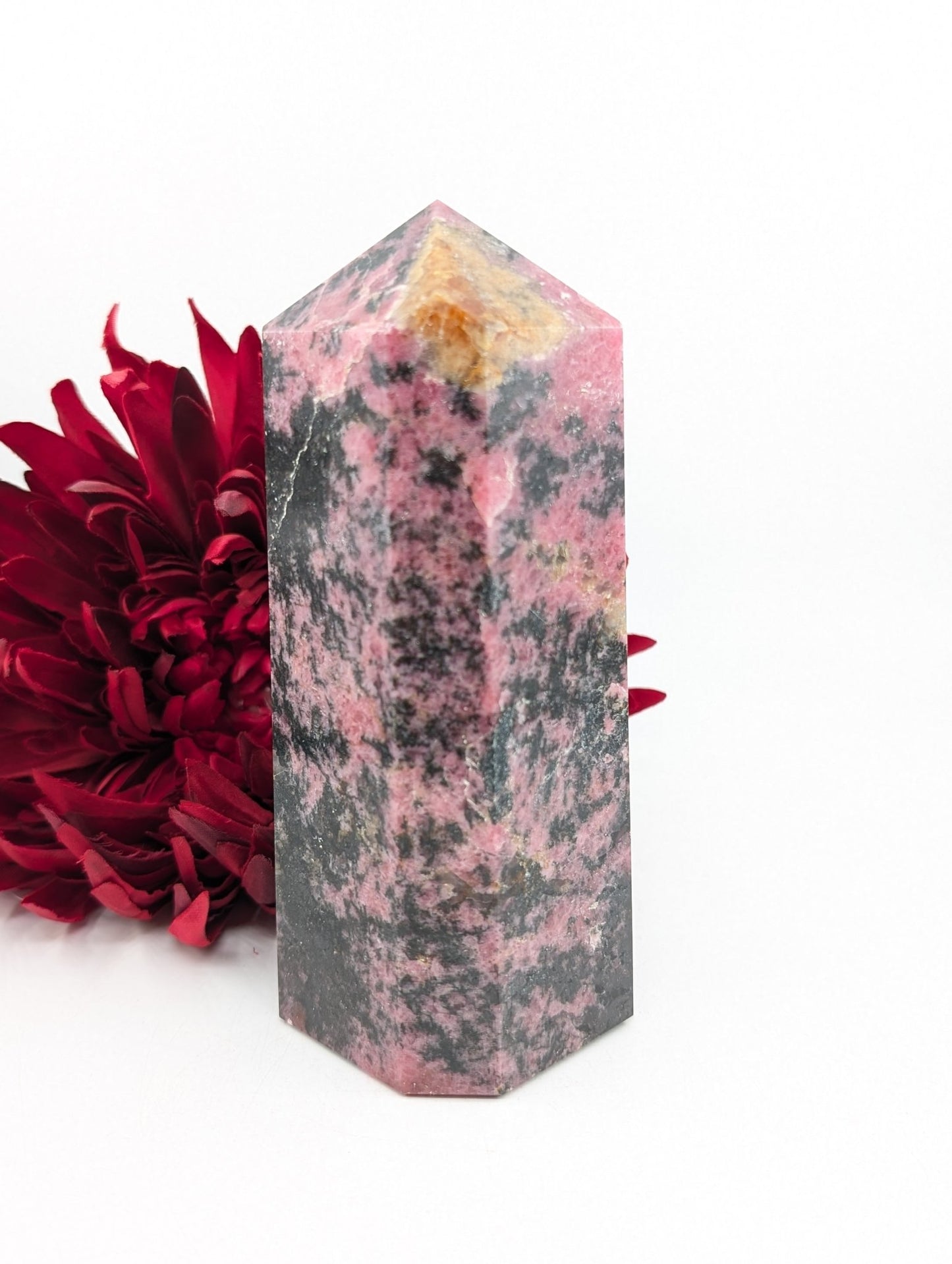 Rhodonite Tower 850g - Positive Faith Hope Love