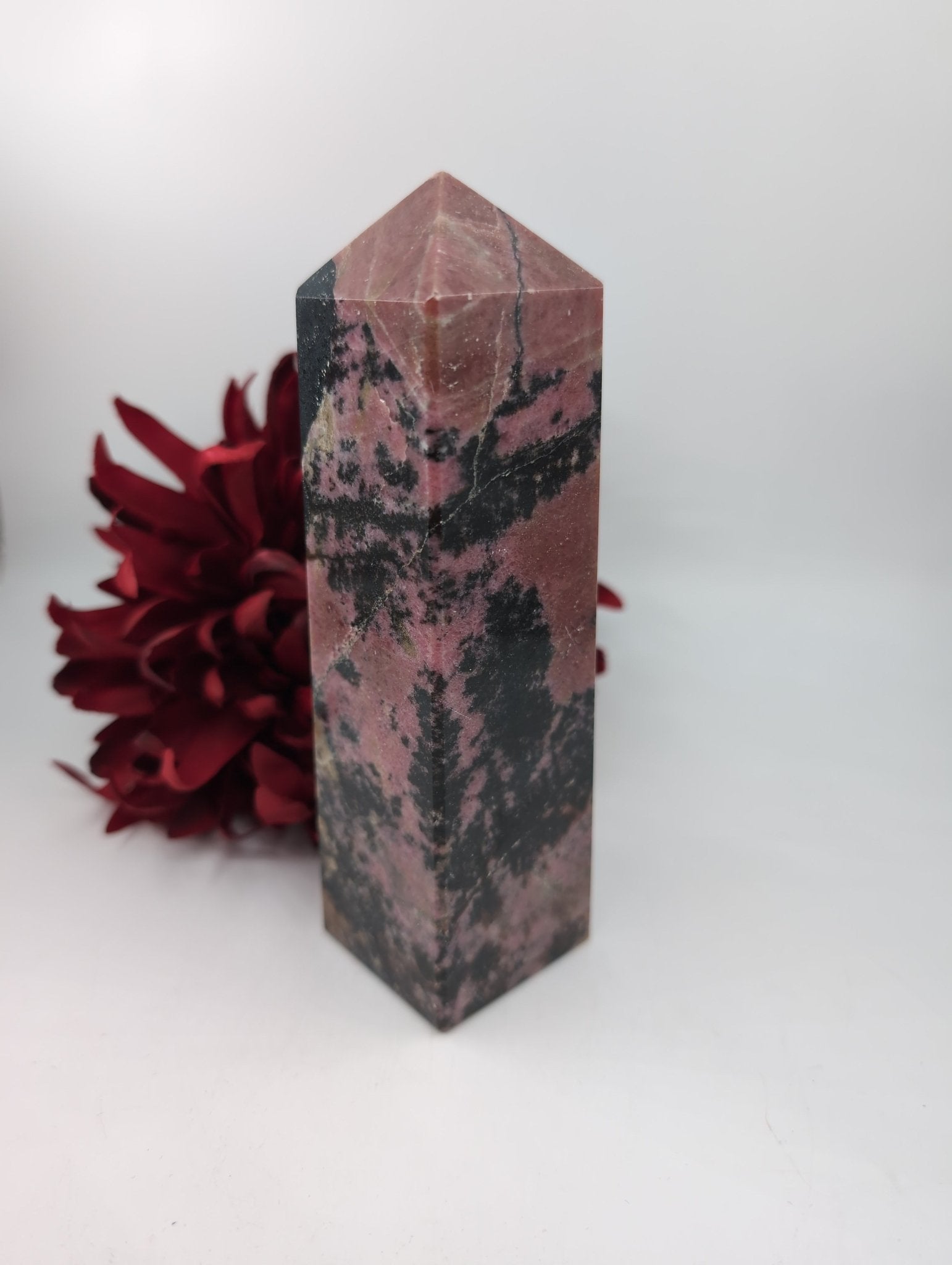 Rhodonite Tower 922g - Positive Faith Hope Love