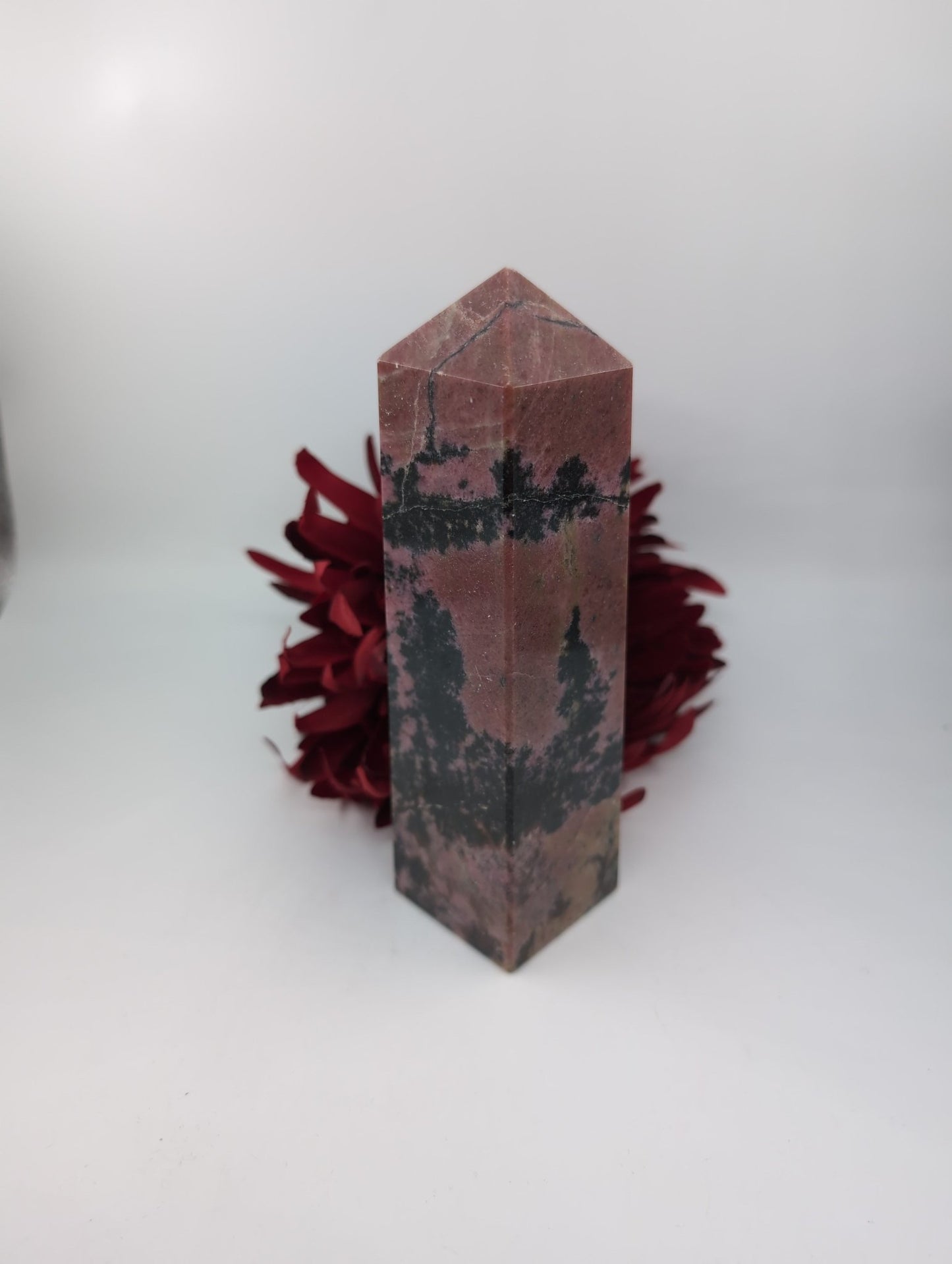 Rhodonite Tower 922g - Positive Faith Hope Love