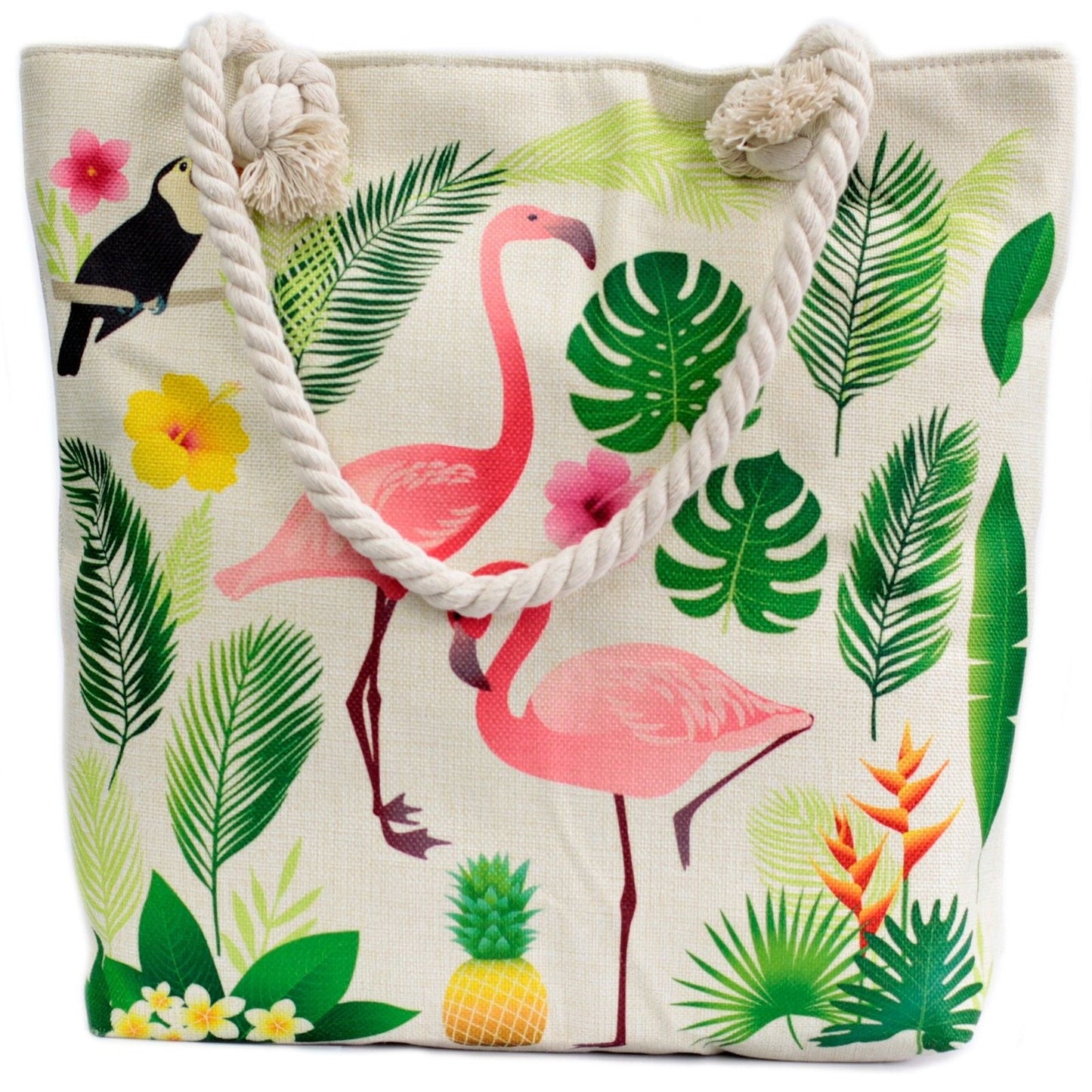 Polished Rope Handle Bag - Flamingo & More featuring natural patterning and unique variations - Positive Faith Hope Love