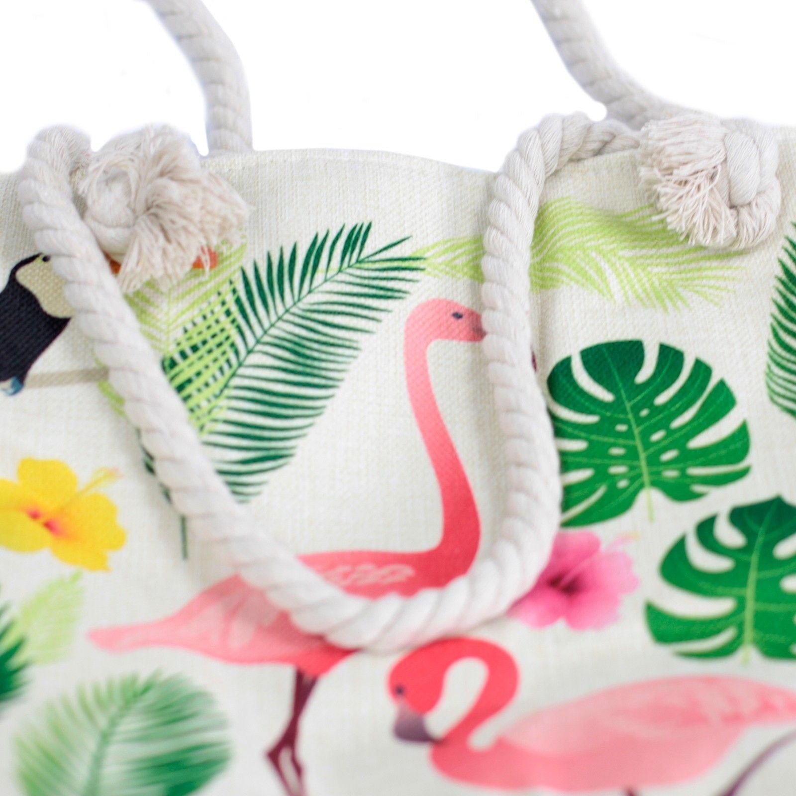 Polished Rope Handle Bag Flamingo More featuring natural patterning and unique variations - Positive Faith Hope Love