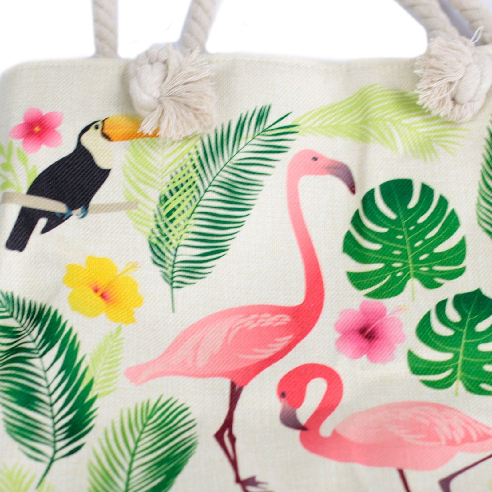 Polished Rope Handle Bag Flamingo More featuring natural patterning and unique variations - Positive Faith Hope Love
