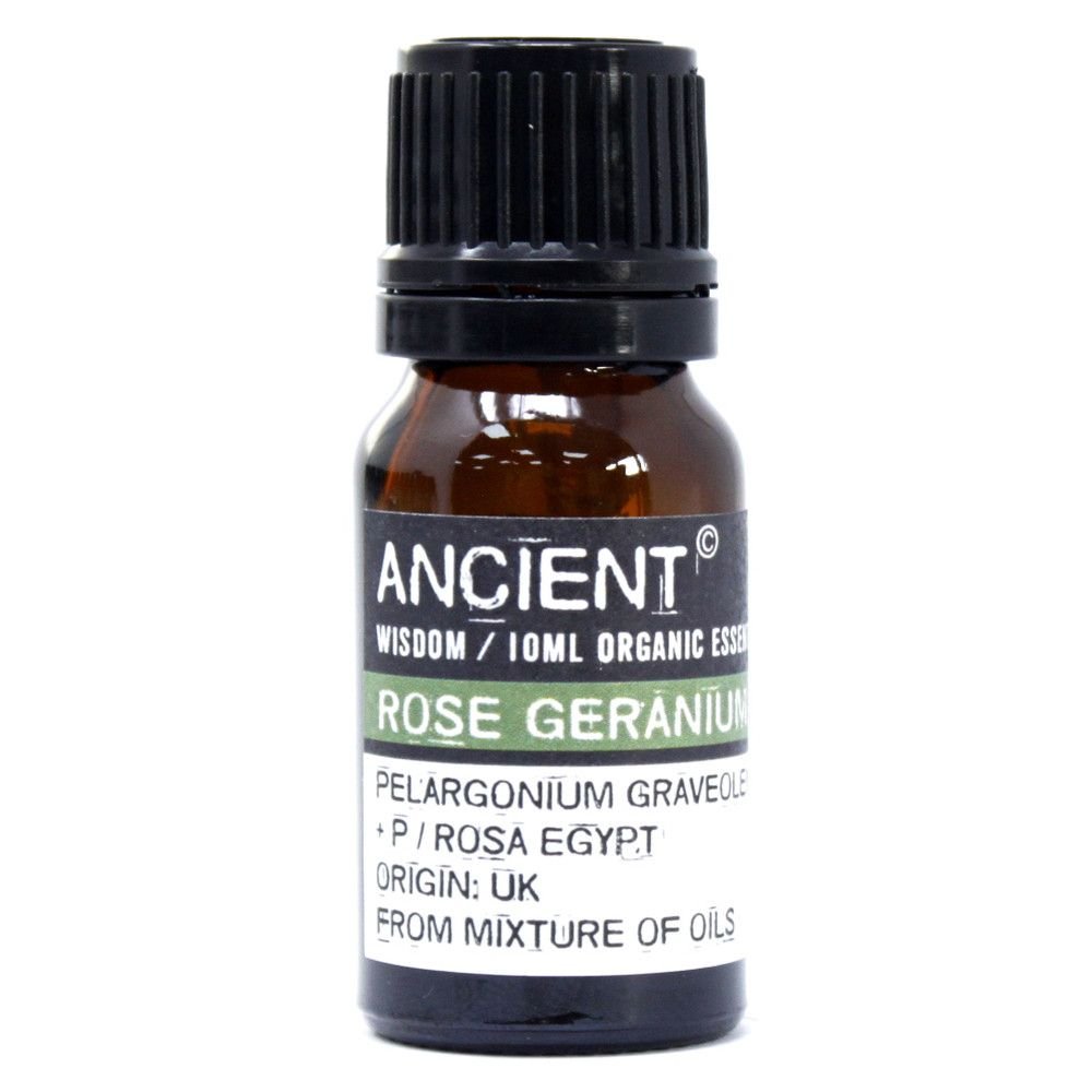 Polished Rose Geranium Organic Essential Oil 10ml featuring natural patterning and unique variations - Positive Faith Hope Love