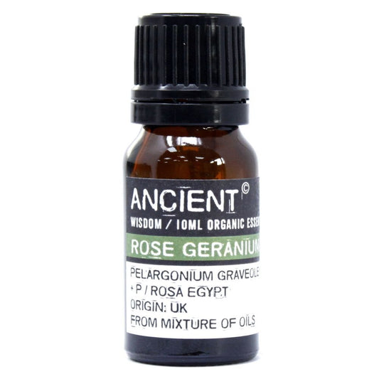Polished Rose Geranium Organic Essential Oil 10ml featuring natural patterning and unique variations - Positive Faith Hope Love