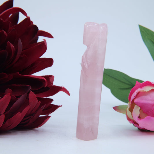 Polished Rose Quartz Angel 80Mm featuring soft pink tone and gentle translucence - Positive Faith Hope Love