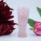 Polished Rose Quartz Angel 80mm featuring soft pink tone and gentle translucence - Positive Faith Hope Love