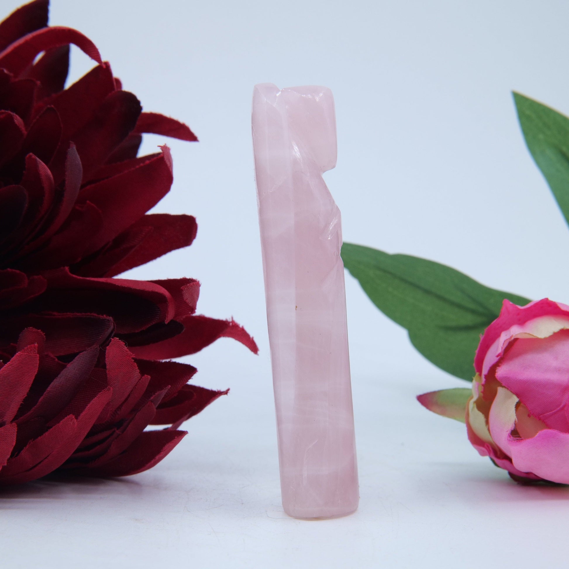 Polished Rose Quartz Angel 80Mm featuring soft pink tone and gentle translucence - Positive Faith Hope Love