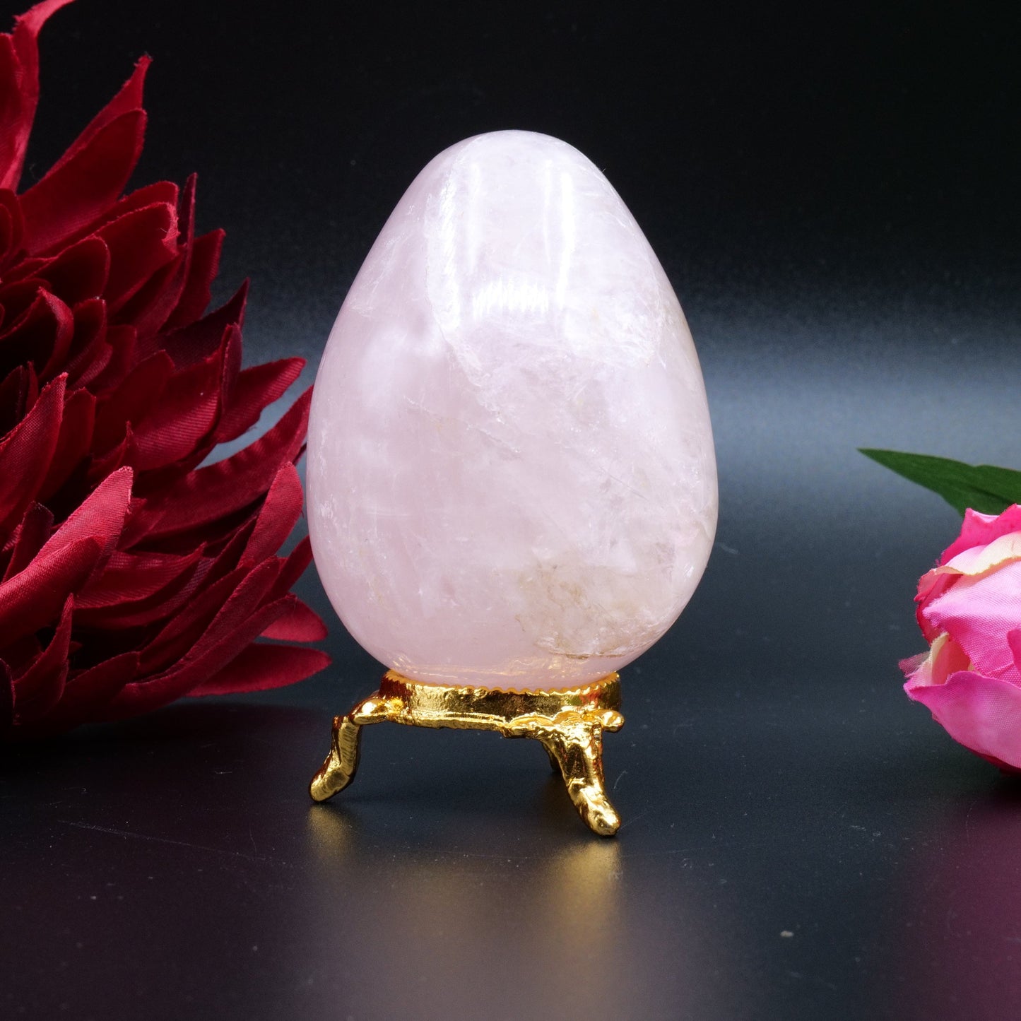 Rose Quartz Egg — 284 g (73×55 mm) - Positive Faith Hope Love
