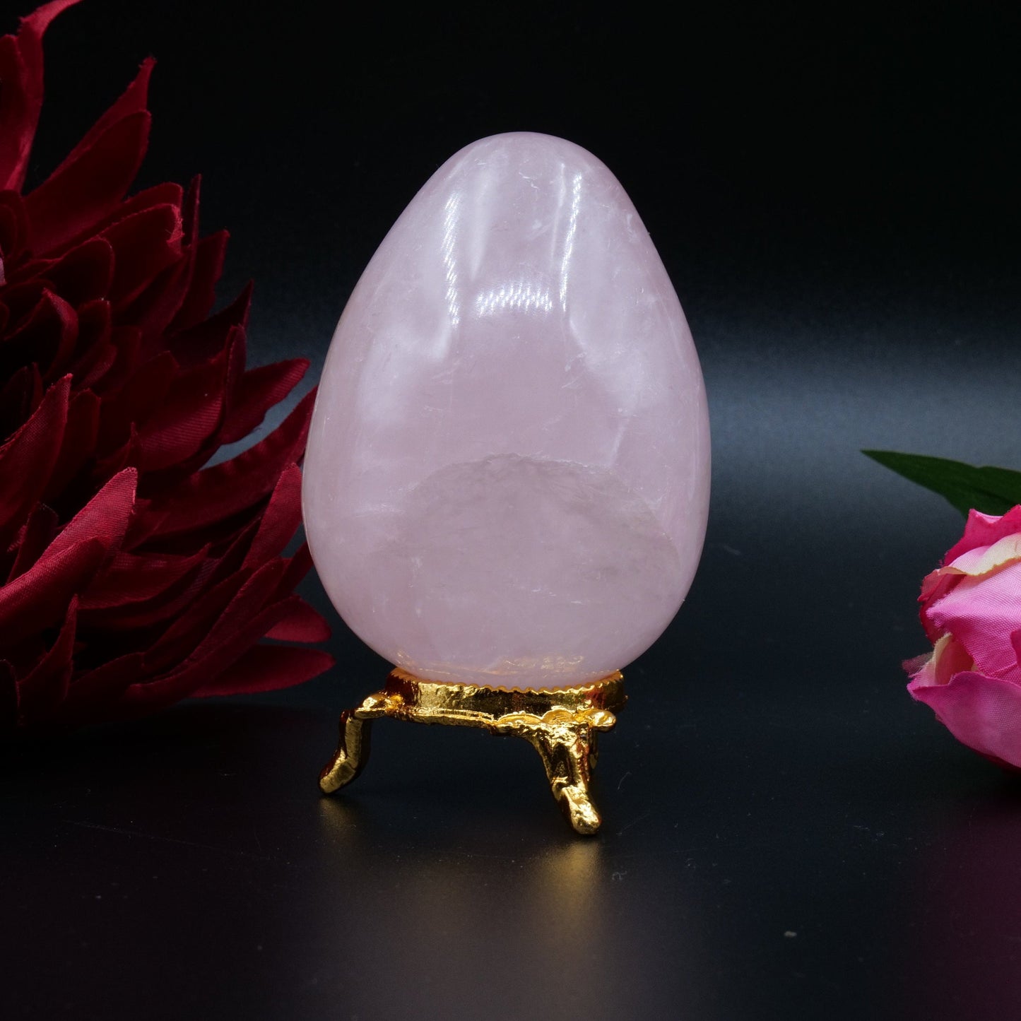 Rose Quartz Egg — 284 g (73×55 mm) - Positive Faith Hope Love