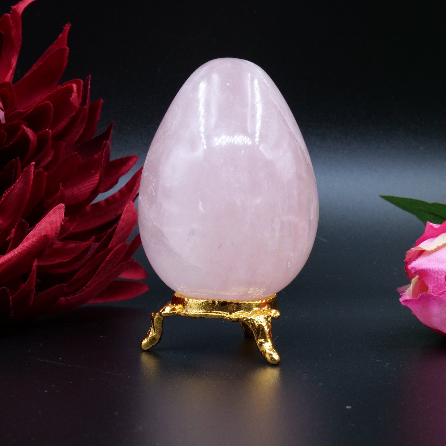 Rose Quartz Egg — 284 g (73×55 mm) - Positive Faith Hope Love
